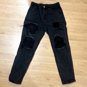 Black ripped jeans